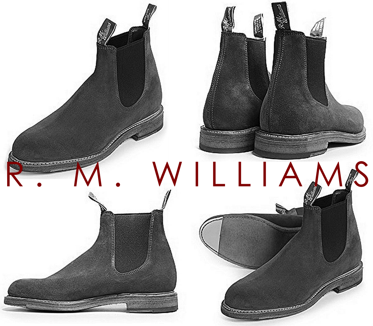 R.M. Williams Suede Chelsea Boots - Grey Boots, Shoes - WRMWS20450