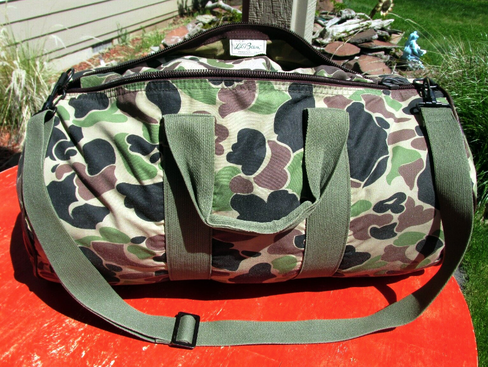 Camo store duffle bags