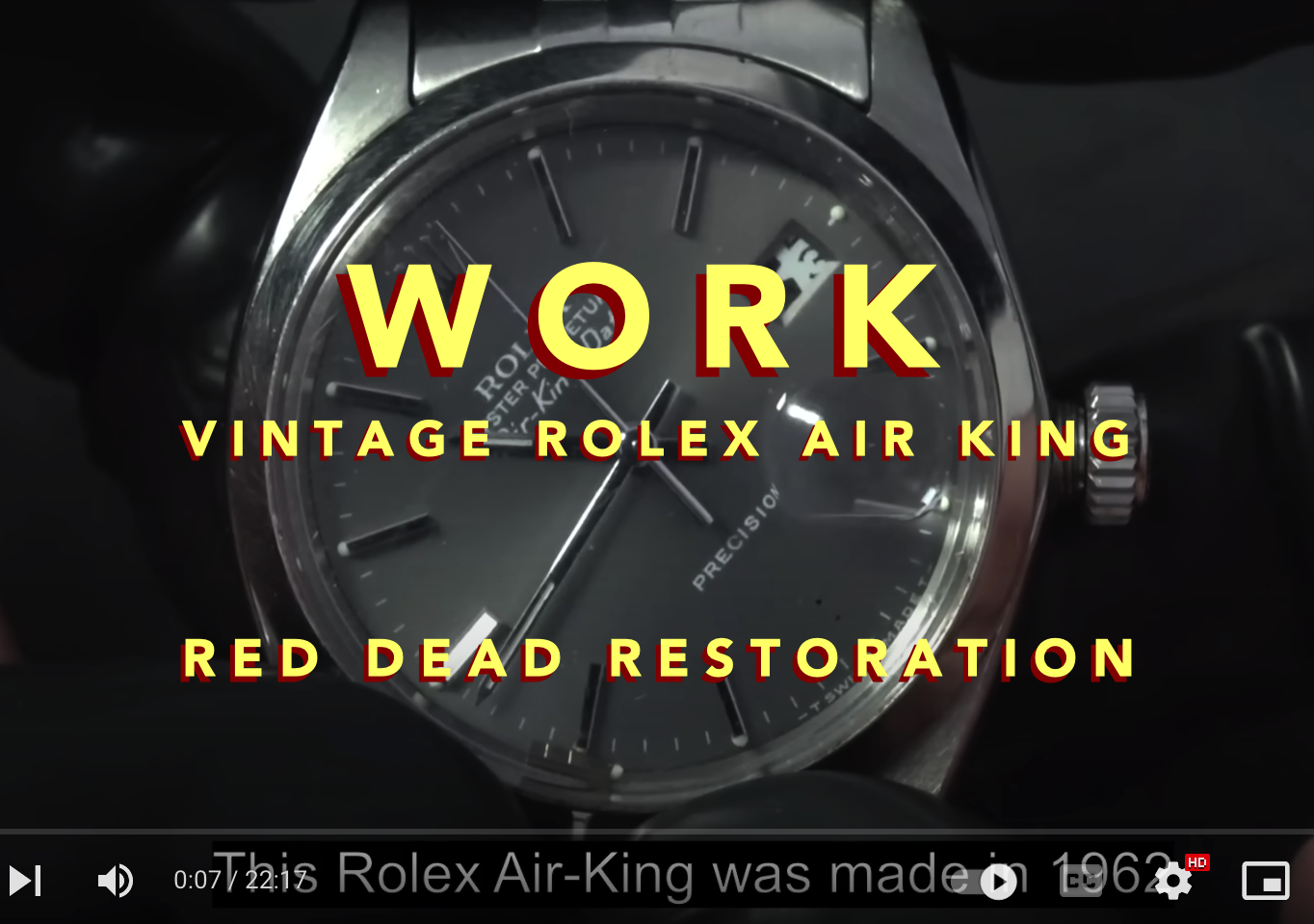 Red Dead Restoration 1960s Broken Vintage Rolex Air King Date