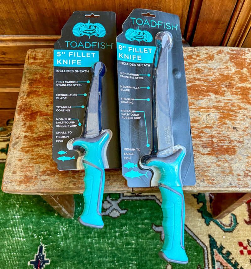 In Hand Toadfish Filet Knives Red Clay Soul